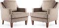 VINGLI Brown Accent Chairs Set of 2, Mid Century Modern Chairs, Upholstered by VINGLI