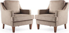 VINGLI Brown Accent Chairs Set of 2, Mid Century Modern Chairs, Upholstered by VINGLI