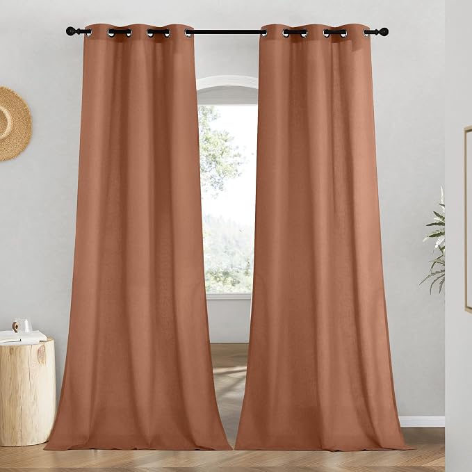 NICETOWN Caramel Linen Curtains by NICETOWN