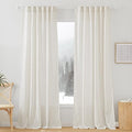 RYB HOME Linen Texture Sheer Curtains 84 inches, Rustic Style Solid Sheer by RYBHOME