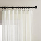 Joydeco Sheer Curtains 72 Inches Long, Cream Curtains - Image 2