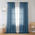 Dusty Blue Sheer Curtains 96 Inches Long 2 Panels, Light Filtering Breathable by Lecloud