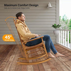 VINGLI Wooden Rocking Chair Outdoor, Patio Rockers - Image 5