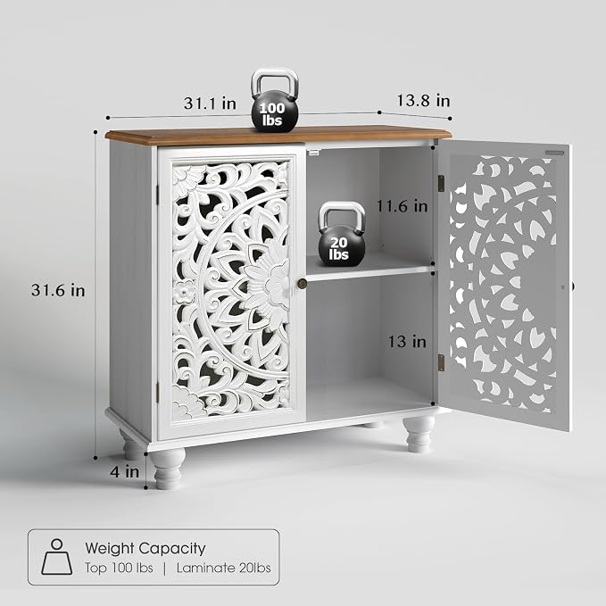 JOINICE White Accent Cabinet - Image 2