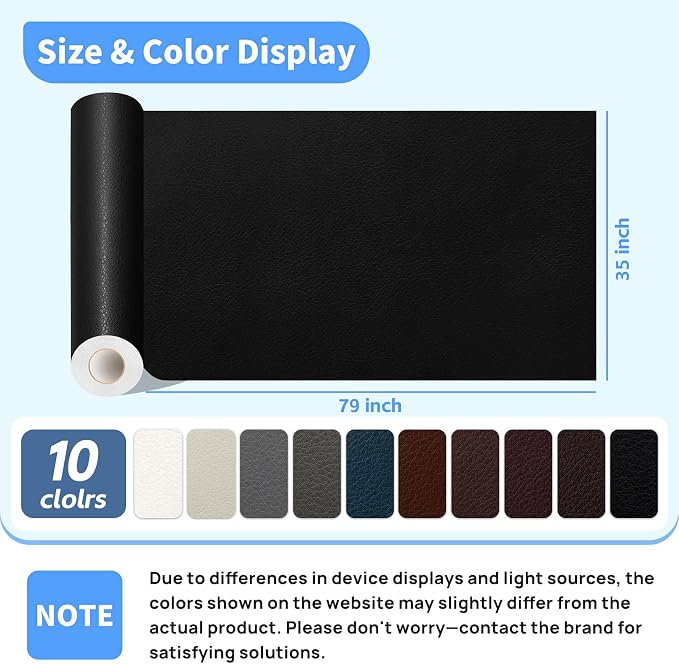 Kangshoon Leather Repair Patches, 35X79 Inch Self-Adhesive Leather Repair Tape - Image 2