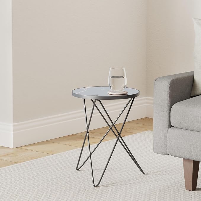 HLR Modern Round Side Table Set of 2, End Table - Image 2