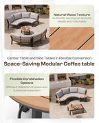 Outdoor Patio Furniture Set, 7 Piece Aluminum Curved Outdoor Sectional Sofas - Image 7