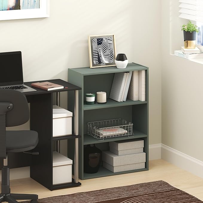 Furinno PASIR Book Shelf, 3-Tier Bookshelf, Storage Shelves Bookcase, 9.7 x - Image 2
