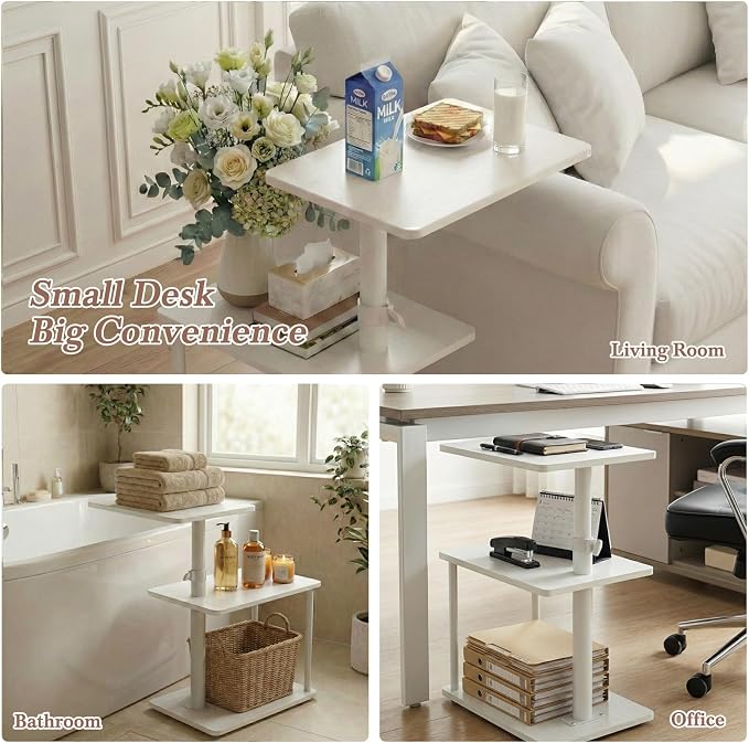 Faesun 360° Swivel Side Table for Height Adjustable, C Shaped End Table for - Image 4