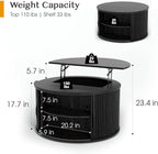 JOINICE 31.5" Round Lift Top Coffee Table - Image 2