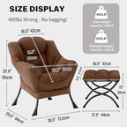 Tiita Lazy Chair with Ottoman, Comfy Leisure Sofa Armchair with Ottoman - Image 2