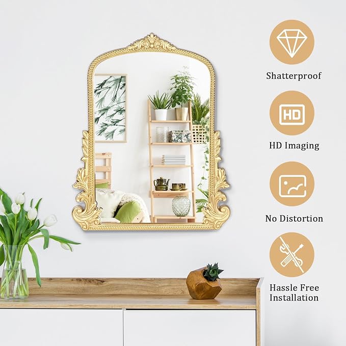 Vintage Small Arched Mirror, 17 * 12in Wall Mounted Vanity Mirror - Image 8