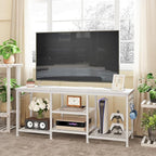 YGEOMER White TV Stand for Up to 55 Inch Tvs, Entertainment Center - Image 7