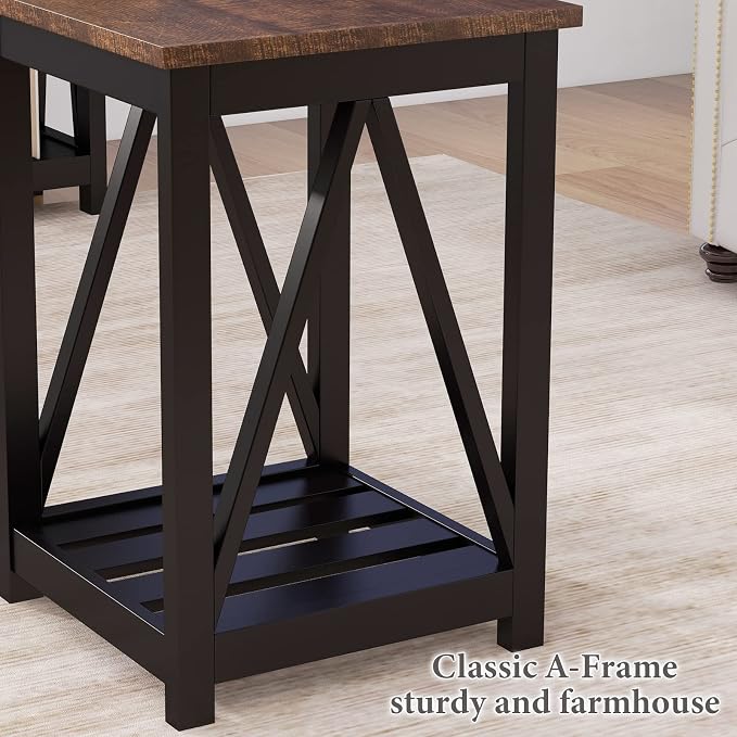 ChooChoo Farmhouse End Table, Rustic Vintage End Side Table - Image 7
