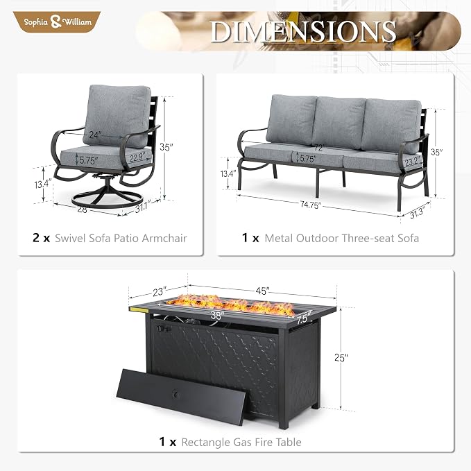 Sophia & William Patio Furniture Sets - Image 6