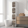 KHNR 4-Tiers Slim Bathroom Storage Cabinet, Narrow Bathroom Storage, Foldable by KHNR