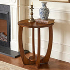 Round Solid Wood Coffee & End Table Set, 3-Piece Solid Wood Living Room Table - Image 7