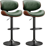 YaFiti Bar Stools Modern PU Leather Adjustable Swivel Barstools, Kitchen by YaFiti