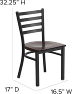 Flash Furniture HERCULES Series Black Ladder Back Metal Restaurant Chair - Image 3