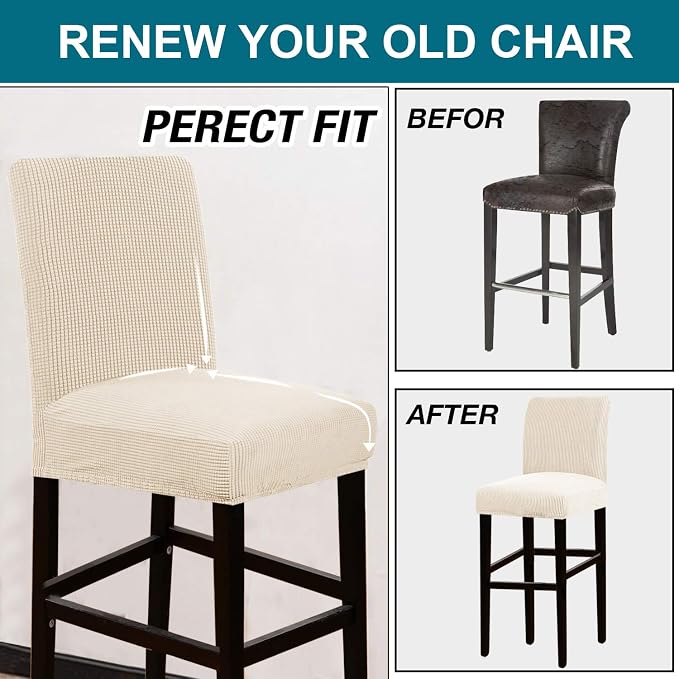 Turquoize Stretch Bar Stool Cover Counter Stool Pub Chair Slipcover - Image 5