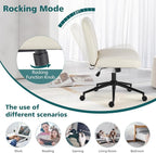 OLIXIS Criss Cross Chair with Wheels Wide Cross Legged Office Desk Vanity Chair - Image 8