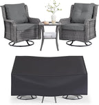 Wumiokio Patio Furniture Sets, 3 Pieces Wicker Outdoor Furniture by Wumiokio