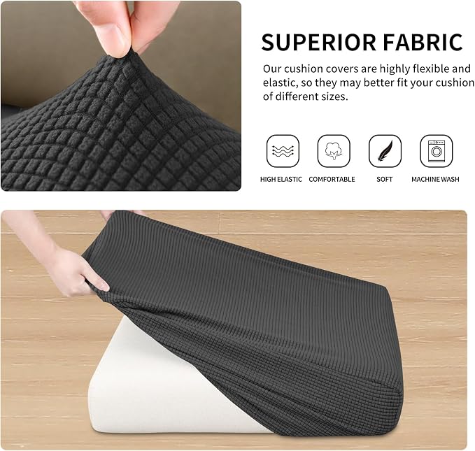 Easy-Going Stretch 3 Pieces Oversized Couch Cushion Cover - Image 5