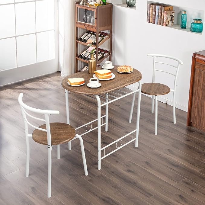 VINGLI 3 Piece Dining Set, Small Kitchen Table Set - Image 3