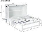 Full Size Murphy Bed with USB Port and Removable Shelves on Each Side, Solid - Image 2
