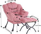 Tiita Lazy Chair with Ottoman, Comfy Leisure Sofa Reading Chair with Footrest - Image 2