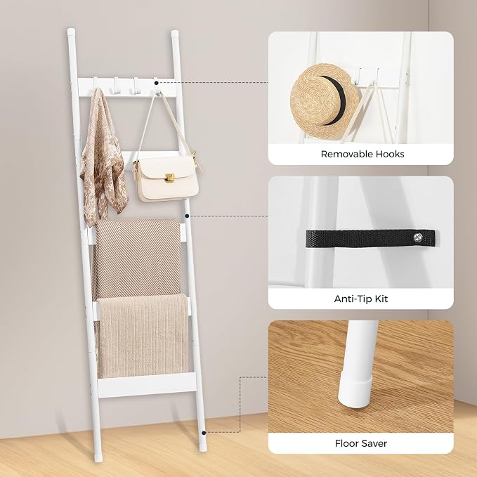HOOBRO Blanket Ladder, 5-Tier Towel Rack - Image 6