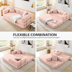 4-in-1 Folding Convertible Sofa Bed, 78 Inch Boneless Couch - Image 4