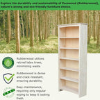 International Concepts Shaker Bookcase 72-Inch Tall, Solid Parawood, 5-Shelf - Image 3