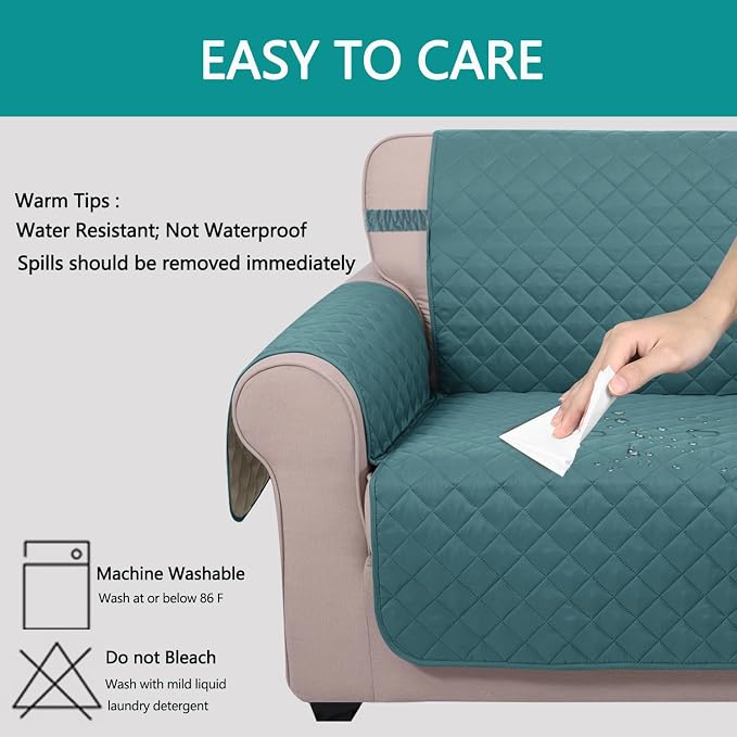 U-NICE HOME 4 Seater Sofa Cover 91''Large Couch Cover, Pet Friendly, Elastic - Image 5