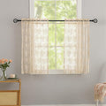 YJ YANJUN Vintage Lace Curtains 24 inch Length 2 Panles Short Sheer Cafe by YJYANJUN