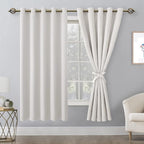 Room Darkening Curtains for Bedroom, 60 x 72 Inches Ivory, 2 Panels | Thermal - Image 8