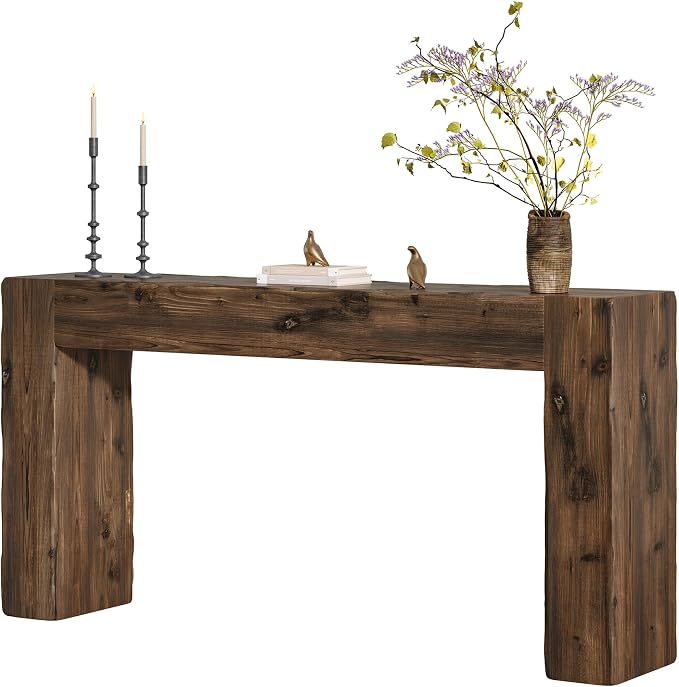 Solid Wood Console Table, 63-Inch Farmhouse Sofa Table Behind Couch - Image 8