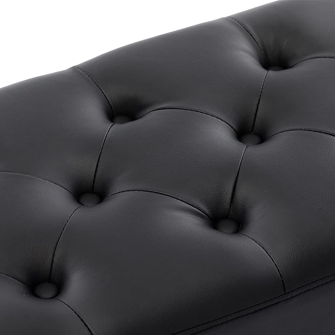 DUHOME Button-Tufted Ottoman Bench, Upholstered Bedroom Benches Footrest Stool - Image 5