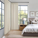 MIULEE Linen Pinch Pleated 100% Blackout Linen Curtains 40x108 Inches | Room - Image 2