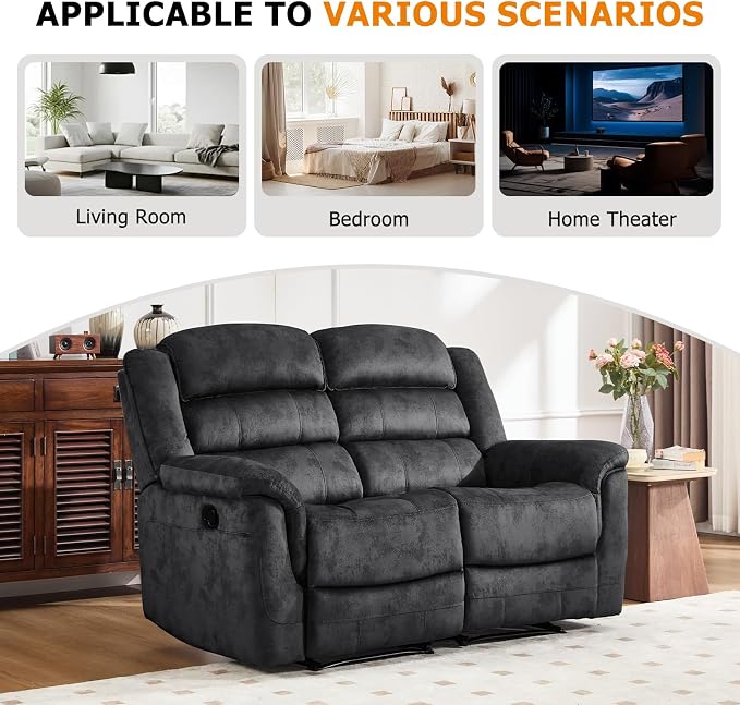 EBELLO Loveseat Recliner Sofa for Living Room, Extra Wide Modern Overstuffed 2 - Image 6