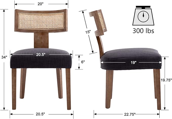 VESCASA Linen Upholstered Dining Chairs - Image 7