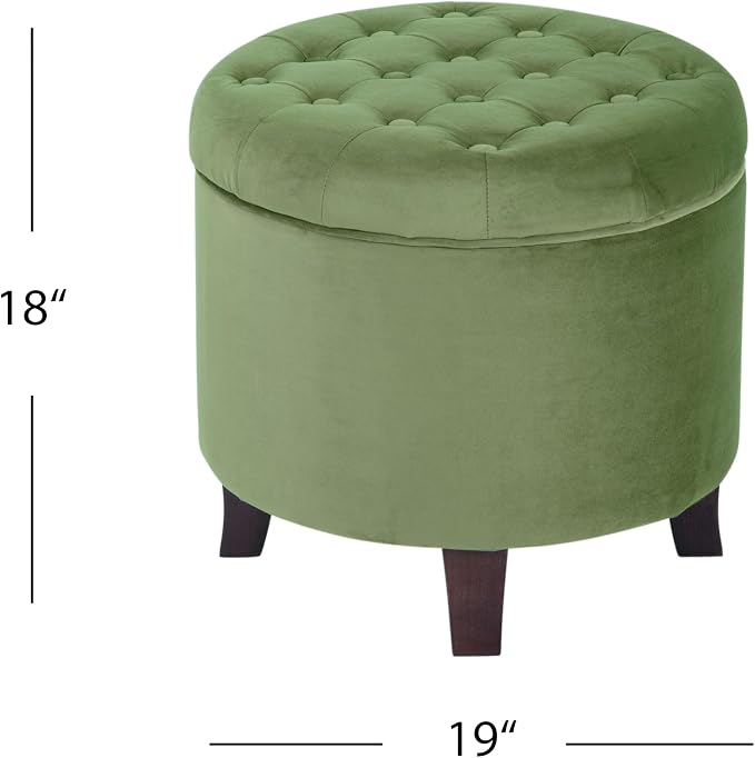 HomePop by Kinfine Fabric Upholstered Round Storage Ottoman - Image 3