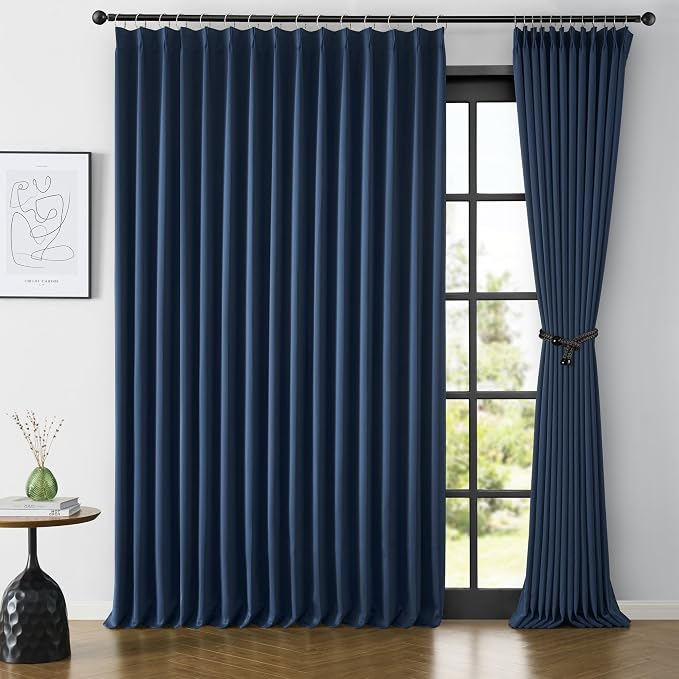 Extra Wide Patio Sliding Door Curtains 95 Inces Long 2 Panels, Vertical Blinds by KEQIAOSUOCAI
