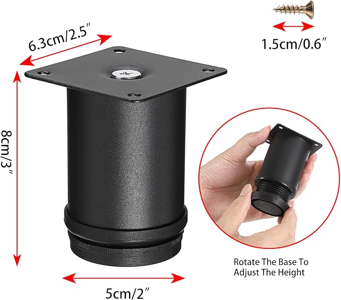 OwnMy 4PCS 3 Inch Stainless Steel Furniture Legs Feets Heavy Duty Metal Cabinet - Image 3