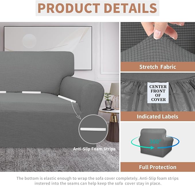 Easy-Going 100% Waterproof Oversized Chair Couch Cover, Stretch Sofa Cover | - Image 4