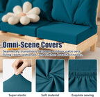 8Pcs Outdoor Cushion Covers, Stretch Patio Furniture Couch Chair Slipcovers | - Image 5