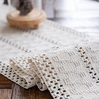 Macrame Table Runner Cream Beige Boho Table Runners - Image 5