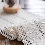 Macrame Table Runner Cream Beige Boho Table Runners - Image 5