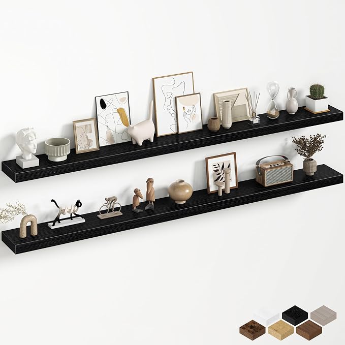 Fun Memories 67 Inch Fireplace Mantel Shelf, Deep Floating Shelves by FunMemories