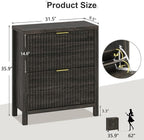 YOMILUVE Shoe Cabinet Storage for Entryway, Fluted Shoe Cabinet - Image 2